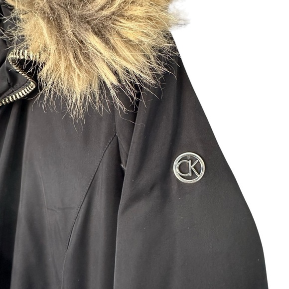 CALVIN KLEIN  WOMENS SMALL BLACK PUFFER PARKA JACKET HOODED DOUBLE ZIPPER SIZE S - Picture 5 of 16